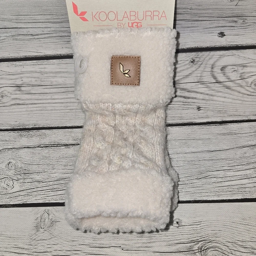 Koolaburra by UGG Women’s Cable Fingerless Gloves Nimbus One Size New